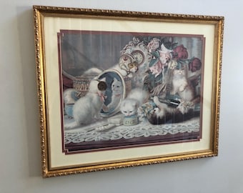 Star Wars kittens cats original upcycled thrift store Oil Painting art