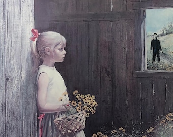 Halloween Michael myers horror Upcycled thrift store painting fine art print poster