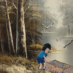 ティナ・ベルチャーのアートプリント：リサイクルショップで購入した絵画をアップサイクル