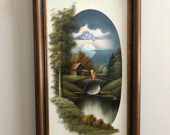 Os Simpsons: Lisa Murphy com as gengivas sangrando, arte reciclada de brechó, paródia, pintura a óleo original.