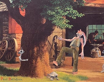 Jar jar binks pit droid pod racer Landscape Art Print: Star Wars Upcycled Painting