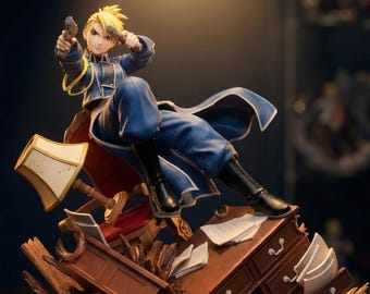 Archivo STL de anime inspirado en Riza – Modelo 3D de waifu militar para impresión, figura de personaje de anime, STL de resina, descarga digital