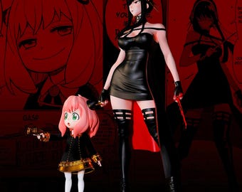 3D STL Figure Anya Yor Forger Pack Spy X Family Anime Print File - Digital Download