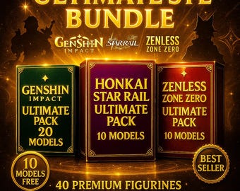 Paquete de modelos 3D STL | Genshin Honkai Zenless | Paquete premium de impresión de anime
