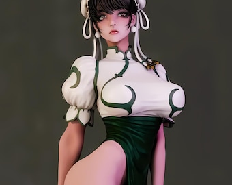 3D Printable STL Figure Chun-Li + NSFW Street Fighter | Premium Anime Geek File | Otaku Collectible Art