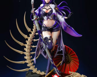 3D Printable STL Figure Acheron + Bikini + NSFW Honkai Star Rail | Premium Anime Geek File | Collectible Art