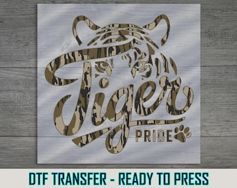 Tiger Pride Military Style DTF Transfer: DIY Team Apparel