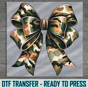 Military Style Bow DTF Transfer: Ready to Press Iron-On