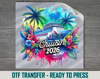 Cruisin' 2026 DTF Transfer: Floral Tropical Cruise Design