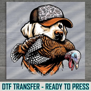 Hunting Dog DTF Transfer, Turkey Hunt Design, Ready to Press, DIY Shirt for Hunters, Easy to Apply, Rustic Outdoor Gift Idea