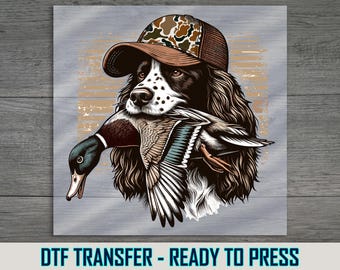 Hunting Dog DTF Transfer: Duck Hunting Art, Ready to Press
