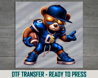 Football Bear DTF Transfer, Sports Art