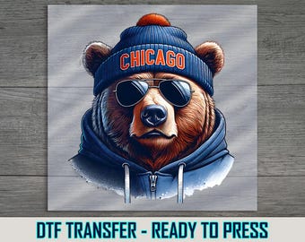 Chicago Bear Mascot DTF Transfer, Ready to Press