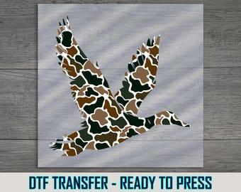 Military Style Duck Silhouette DTF Transfer: Hunting Design