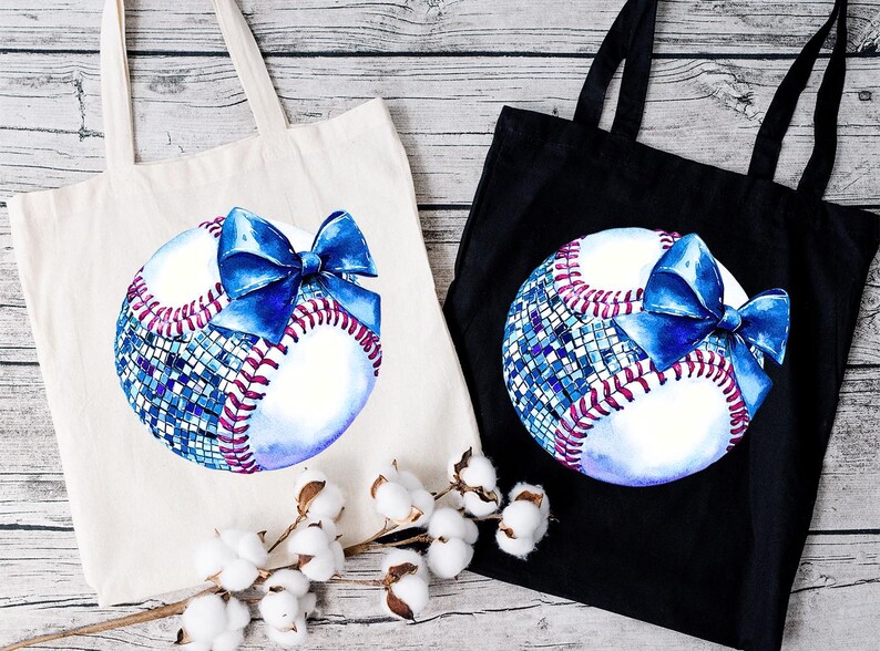 two bags with baseballs painted on them