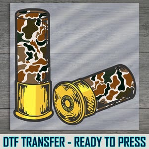 Military Style Shotgun Shells DTF Transfer, Hunting Apparel Design