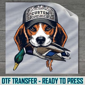 Duck Hunting Dog DTF Transfer, Beagle With Mallard Bird Iron On