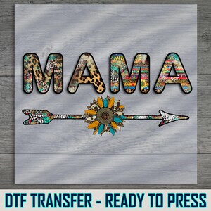 Boho Mama Leopard Sunflower DTF Transfer: Ready to Press