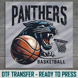 a picture of a panther holding a basketball
