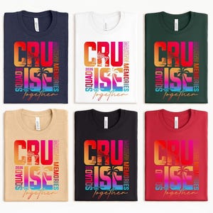 Cruise Squad 2026 DTF Transfer: Sunset Ship Design, DIY Vacation Shirt Colorful
