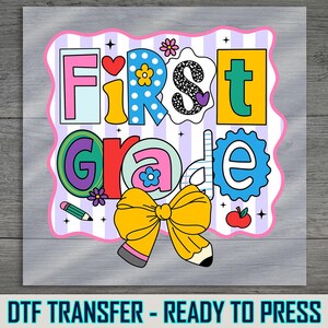 Patchwork Letter D DTF Transfer: Back to School Shirt Design