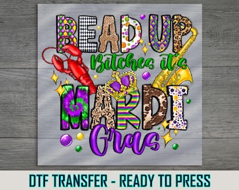 Bead Up Mardi Gras Crawfish DTF Transfer: Ready to Press
