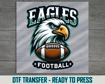 Eagles Football DTF Transfer, Majestic Eagle with Ball, Ready to Press Iron-On, DIY Sports Shirt, Game Day Team Spirit