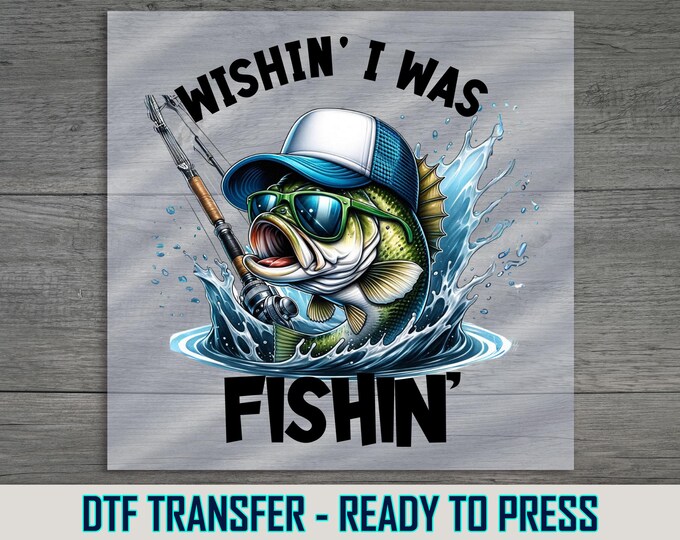 Largemouth Bass Iron-on Heat Transfer, Fishing DTF Transfers, Home Iron ...