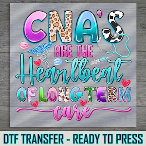 CNA Heartbeat DTF Transfer: Ready to Press, Healthcare Apparel