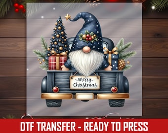 Merry Christmas Gnome DTF Transfer, Truck with Gifts
