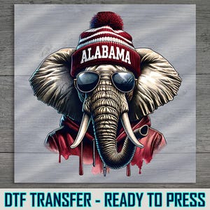 Elephant Mascot DTF Transfer, Sunglasses Style (Easy DIY Press)