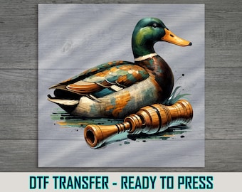 Mallard Duck Art DTF Transfer: Hunting Apparel Design