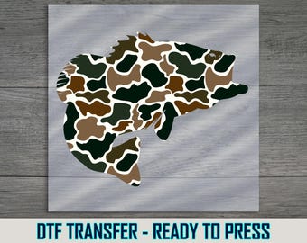 Military Style Fish DTF Transfer: Hunting & Fishing Apparel