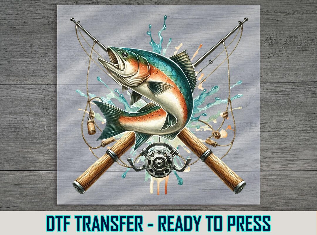 Trout Fishing DTF Transfer: Rustic Fisherman Iron-on Print - Etsy