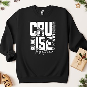Cruise Squad 2026 DTF Transfer: Sunset Ship Design, DIY Vacation Shirt White