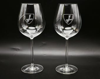 Vintage Schott Zwiesel Crystal Glass, A Pair Of Tall Wine Glasses, Clear Cristal Goblets From Germany, Large Snifter Glass