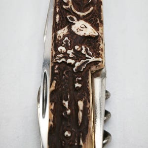 Vintage German Hunting Multi-Tool, 5-Function Camping Pocket Knife, Mid-Century Solingen Souvenir