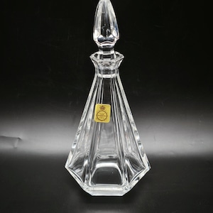 Vintage Bleikristall Decanter With Stopper, Small Liquor Decanter, Clear Glass Perfume Bottle, 24% Lead Crystal Scented Oils Decanter
