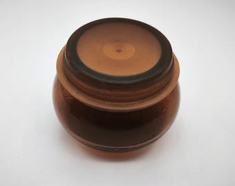 ヴィンテージの薬瓶、蓋付き茶色のガラス瓶、琥珀色の薬瓶、装飾ガラス