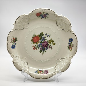 Vintage Schirnding Porcelain Plate, Large Floral Serving Dish, Antique Bavarian Decorative Platter, Rare Display Plate, Colorful Charger