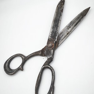 Vintage Gerlach Poland Sewing Scissors 9&quot;, Large Metal Tailors Tool, Antique Dressmakers Scissors, Big Sewing Shears