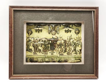 Vintage Signed AP Anton Pieck 3D Shadowbox Pair - Serenade