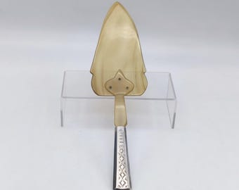 Antiek zilver en hoorn taartvorm, art-deco gebakheffer, Duitse tortenheber, 835 zilveren gebakserveergerei