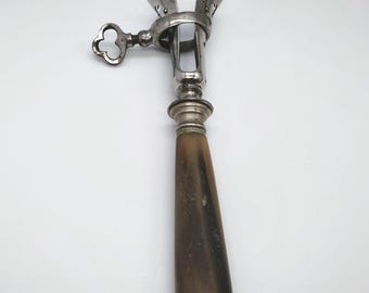Antique French Serving Utensil, Horn Carving Tool, Lamb Leg Holder, Napoleon III Style Dining , French Tableware