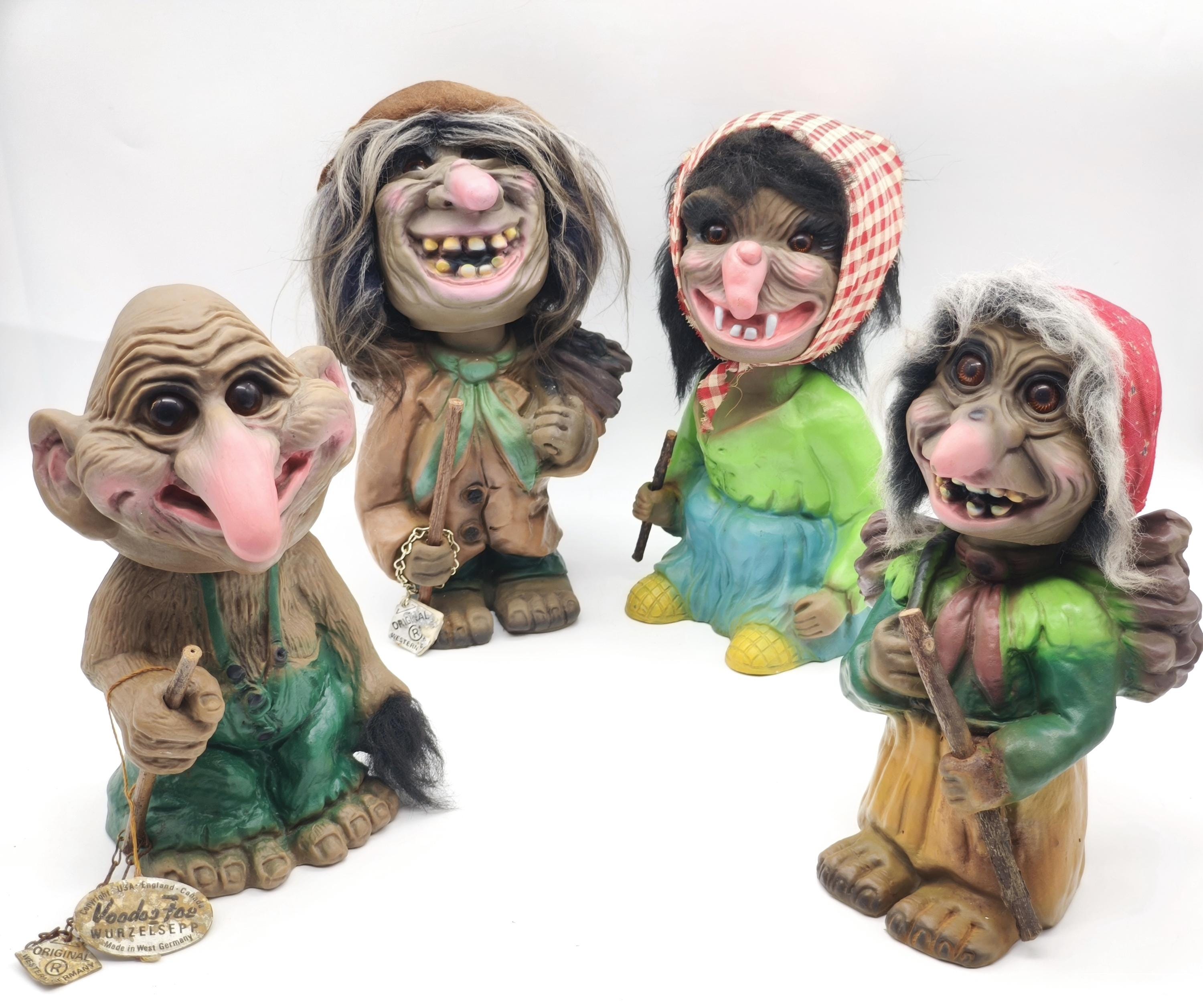 レア 海外 トロール Vintage Troll Dolls {3 Mini Treasure Trolls Ace Novelty {1.5