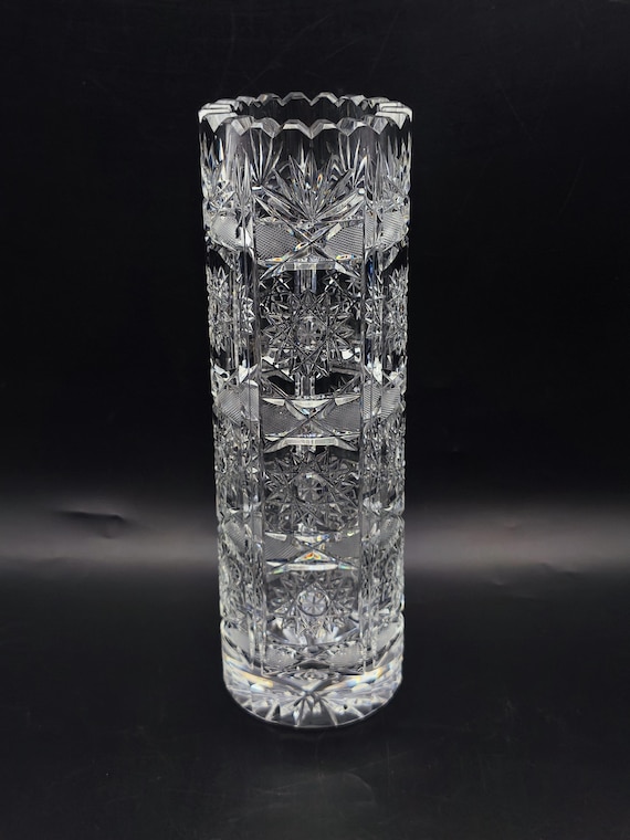 ボヘミア製 鉛クリスタル フラワーベース