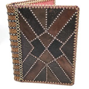 Cartella portadocumenti in pelle vintage, portadocumenti formato A4, cartella portadocumenti in pelle patchwork realizzata a mano, elegante cartella marrone