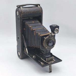 No.1 Autographic Kodak Junior Camera, antica macchina fotografica pieghevole classica USA, macchina fotografica Kodac vintage con custodia in pelle, NON TESTATA