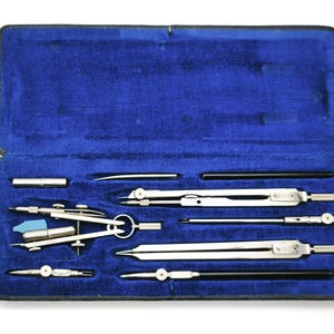Instrumentos de desenho técnico Boden U8 vintage, conjunto de desenho mecânico, ferramentas de desenho arquitetônico e de engenharia, conjunto de compasso, kit de desenho