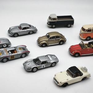 Vintage Schuco Diecast Car Collection, 9 Iconic Porsche & VW Models, Classic Car Models, Collectable Vehicle Toy, German Car Miniature